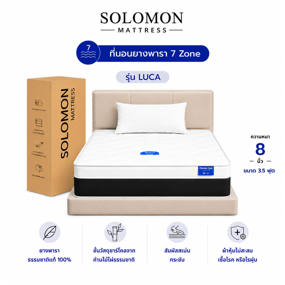 ที่นอน 3.5 ฟุต SOLOMON รุ่น LUCA หนา 8 นิ้ว